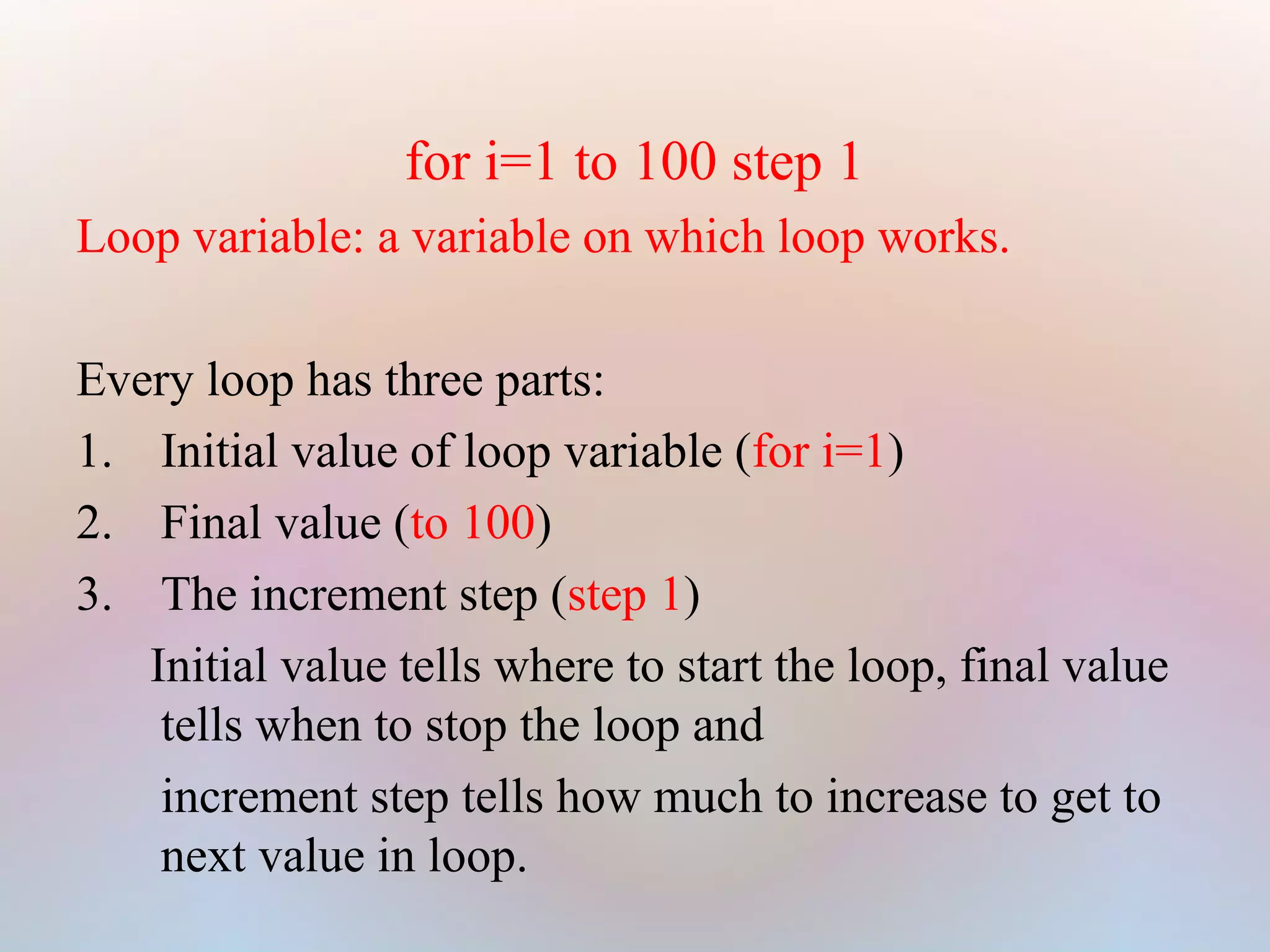 Introduction to loops | PPT