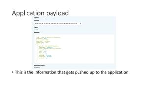 Application payload
• This is the information that gets pushed up to the application
 