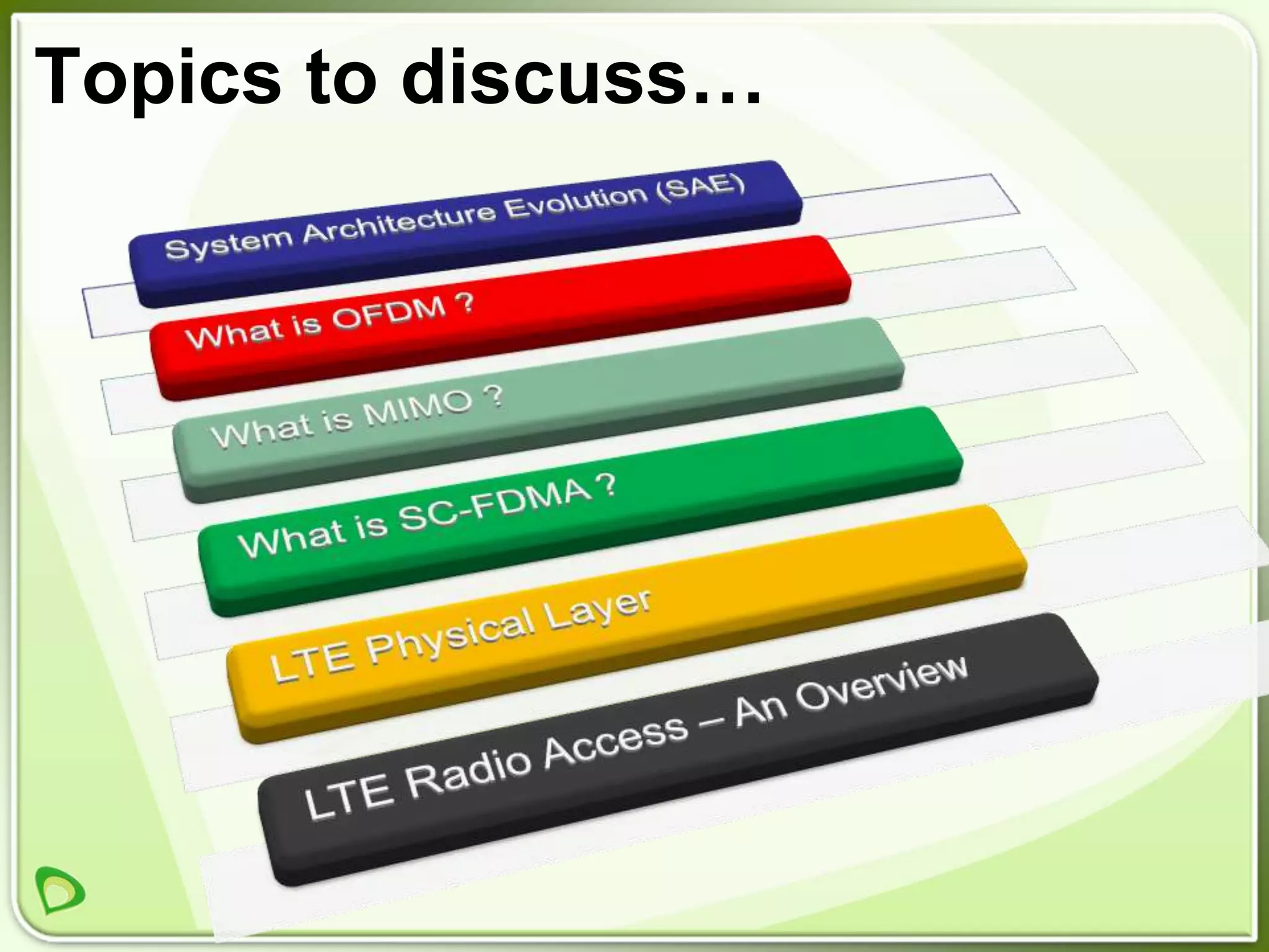 Topics to discuss…
 