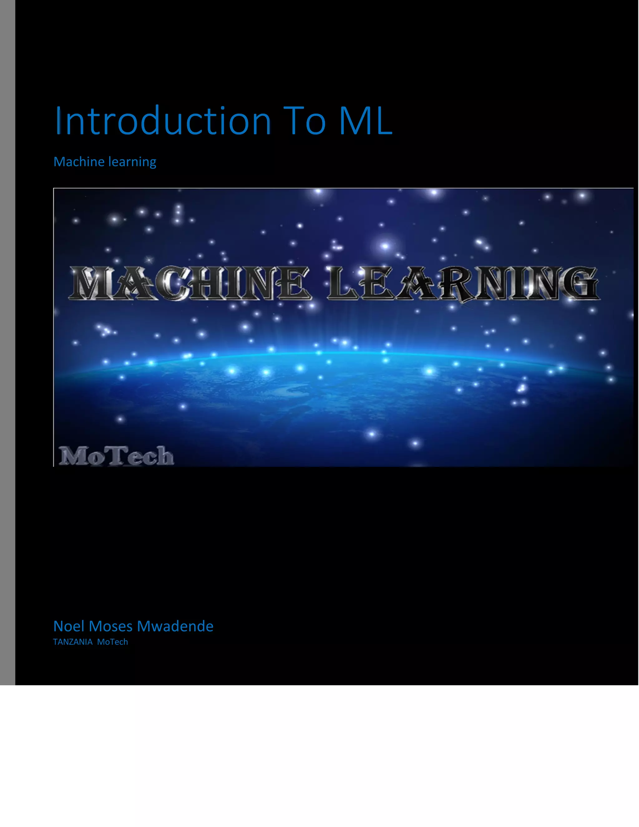 Introduction to machine learning | PDF