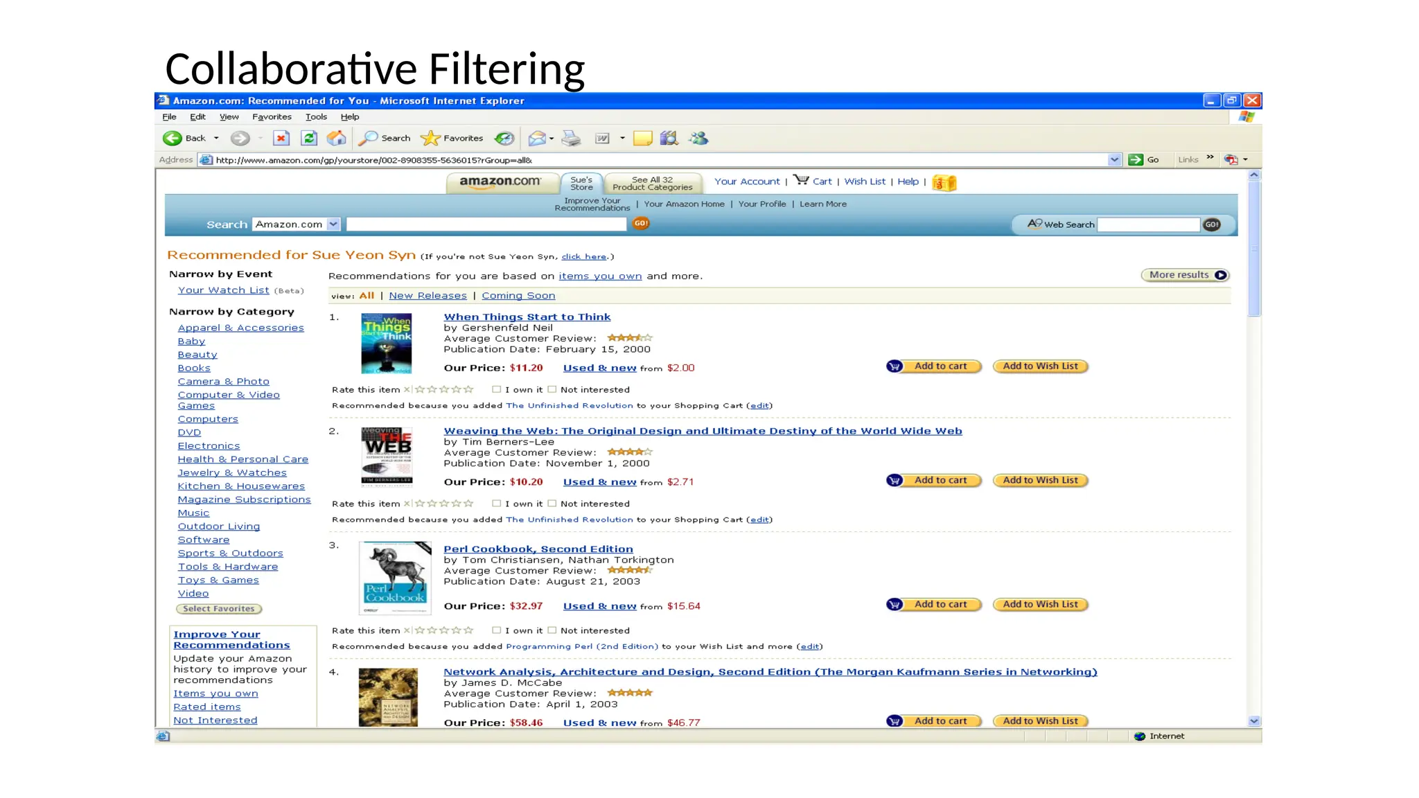 Collaborative Filtering
 
