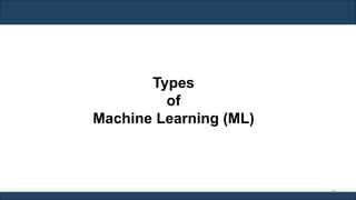 Types
of
Machine Learning (ML)
34
 