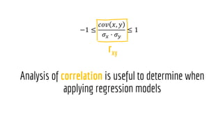 −1 ≤
𝑐𝑜𝑣 𝑥, 𝑦
𝜎𝑥 ⋅ 𝜎𝑦
≤ 1
 