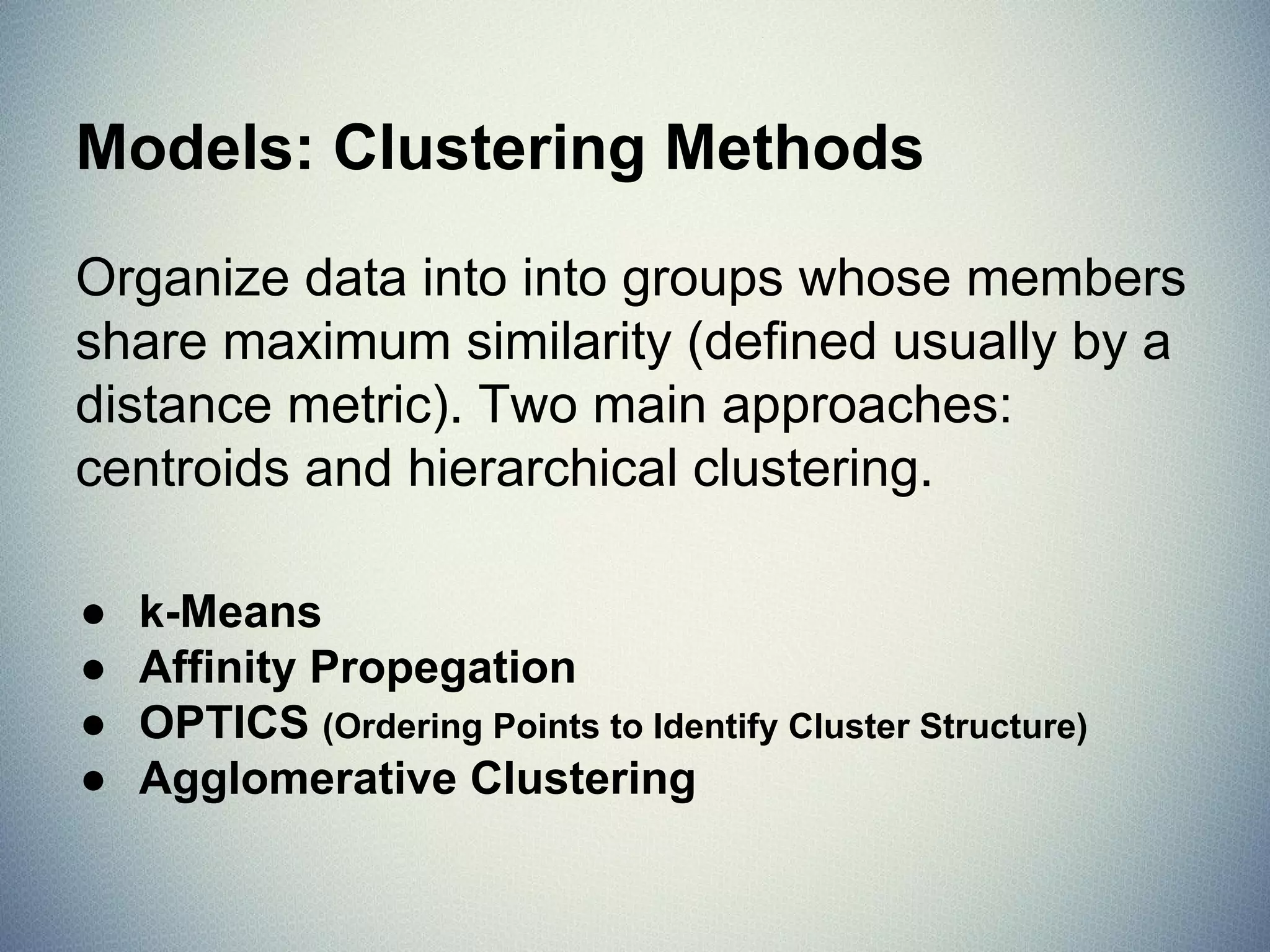 A Tour of Machine Learning
Algorithms
 
