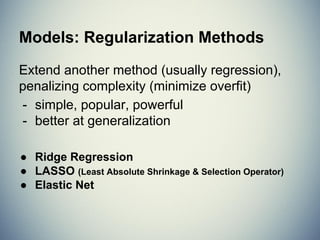 Dimensions and Features
In order to do machine learning you need a data set containing
instances (examples) that are composed of features from which
you compose dimensions.
Instance: a single data point or example composed of fields
Feature: a quantity describing an instance
Dimension: one or more attributes that describe a property
from sklearn.datasets import load_digits
digits = load_digits()
X = digits.data # X.shape == (n_samples, n_features)
y = digits.target # y.shape == (n_samples,)
 