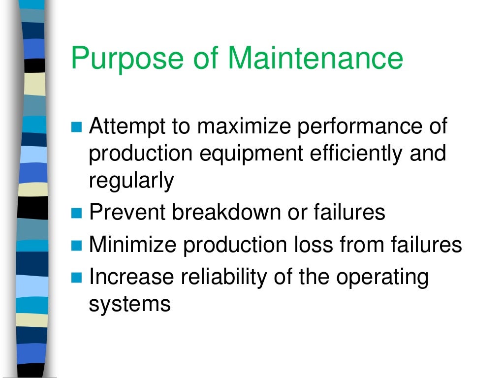 Introduction to maintenance