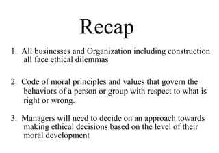 Introduction to management   groups g - i - managerial ethics and corporate social responsibility - sep 17, 2008