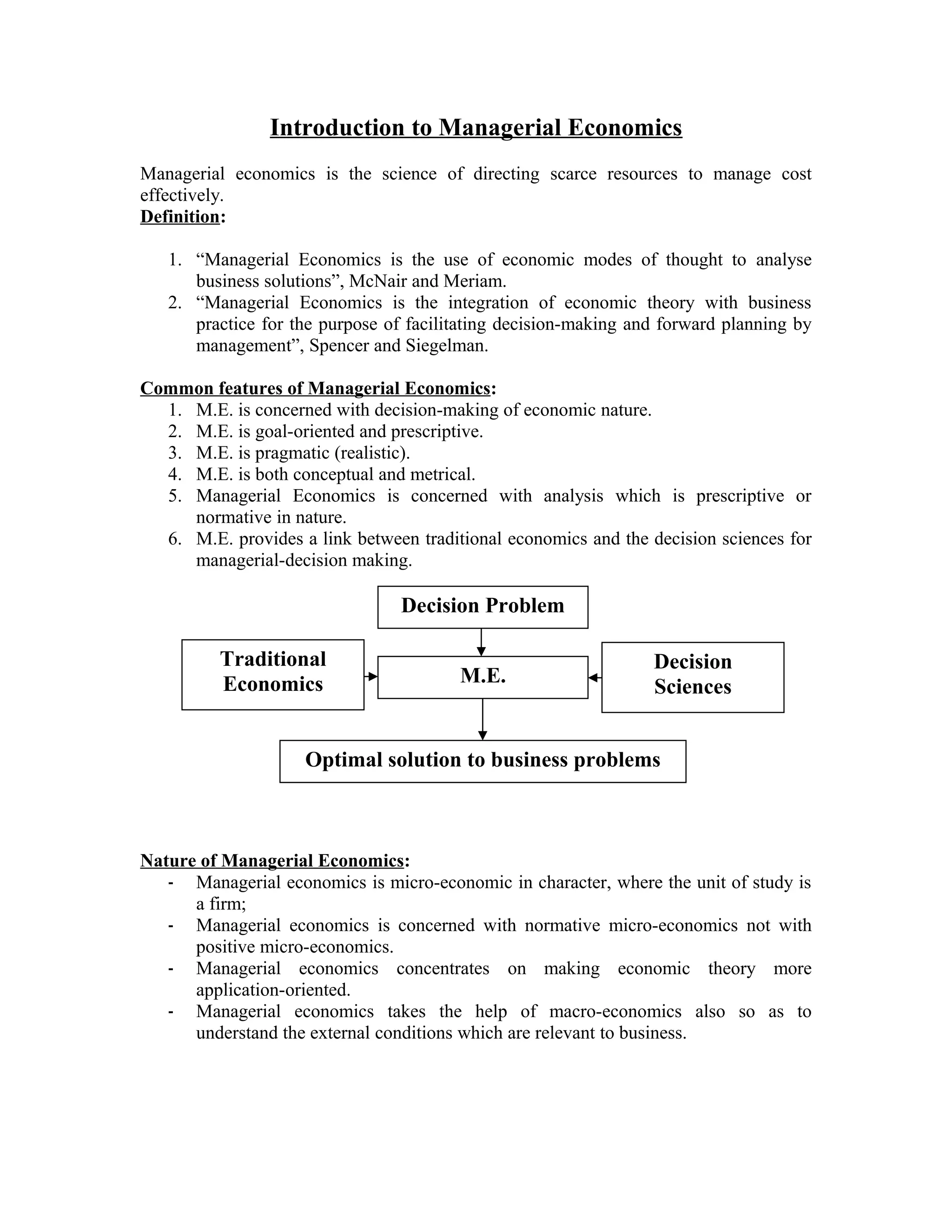 Introduction to managerial economics | DOC