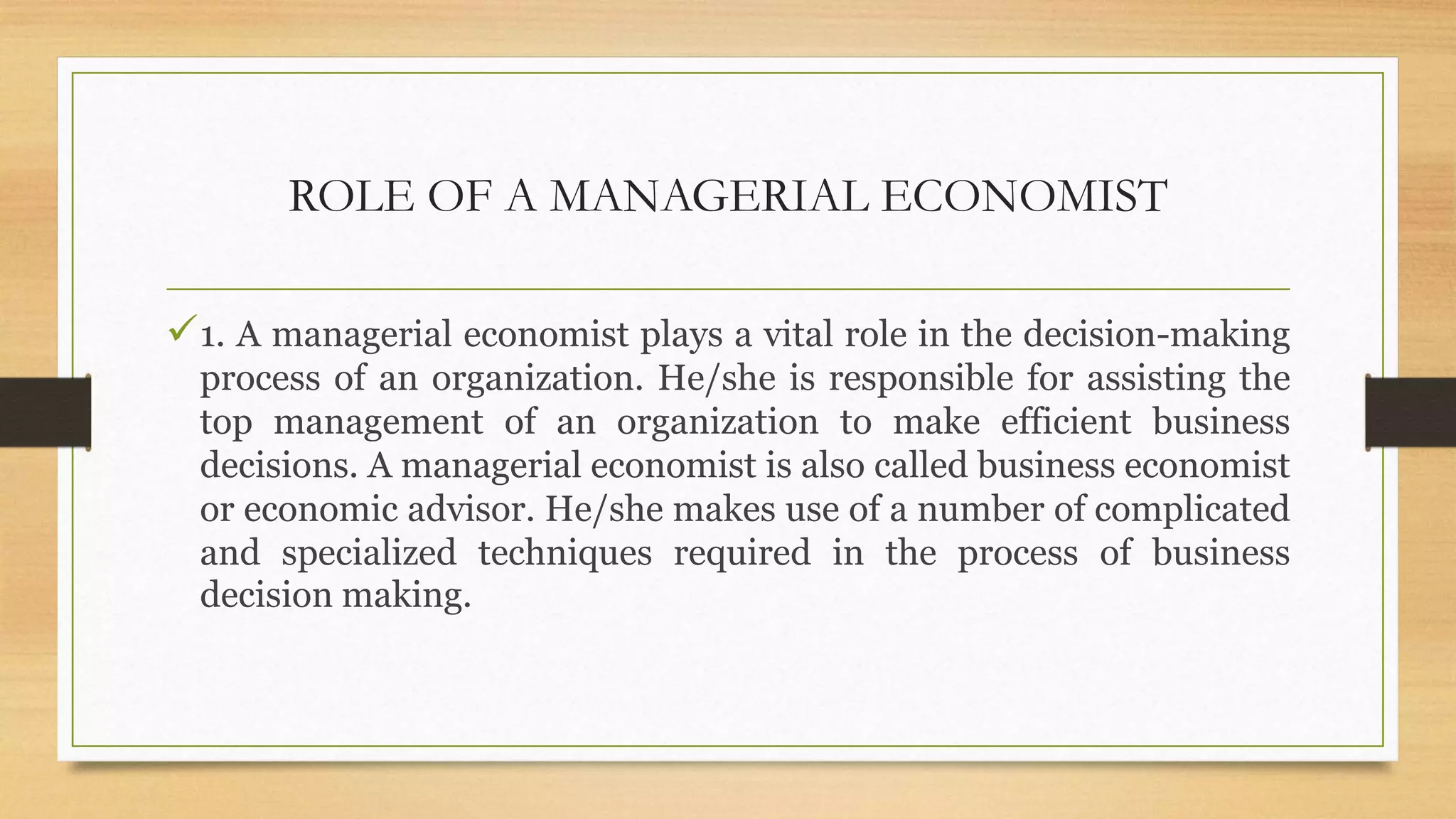 Introduction to managerial economics | PPTX