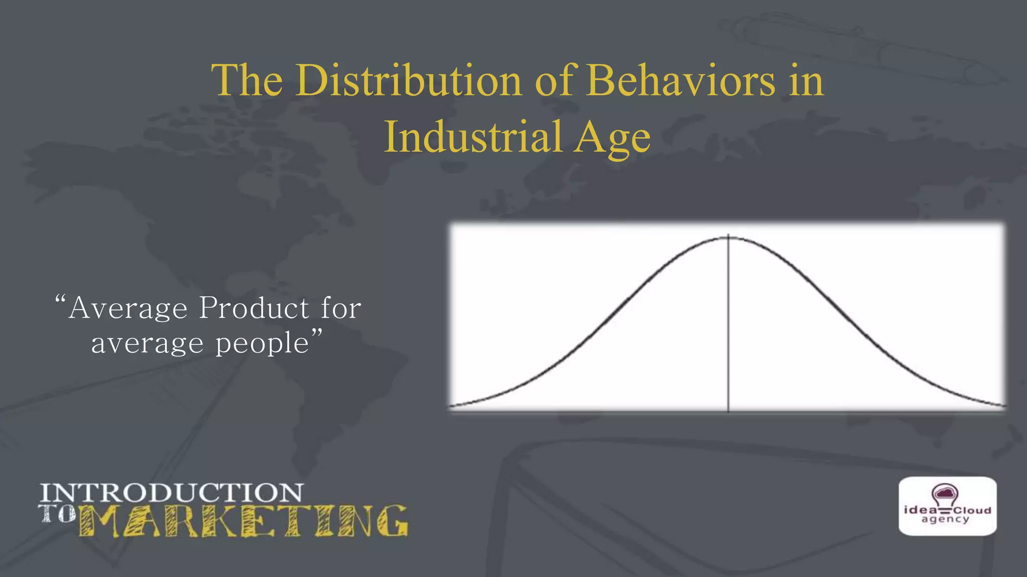 The Distribution of Behaviors in
Industrial Age
“Average Product for
average people”
 