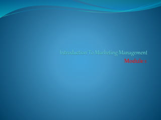 Introduction to marketing management | PPTX