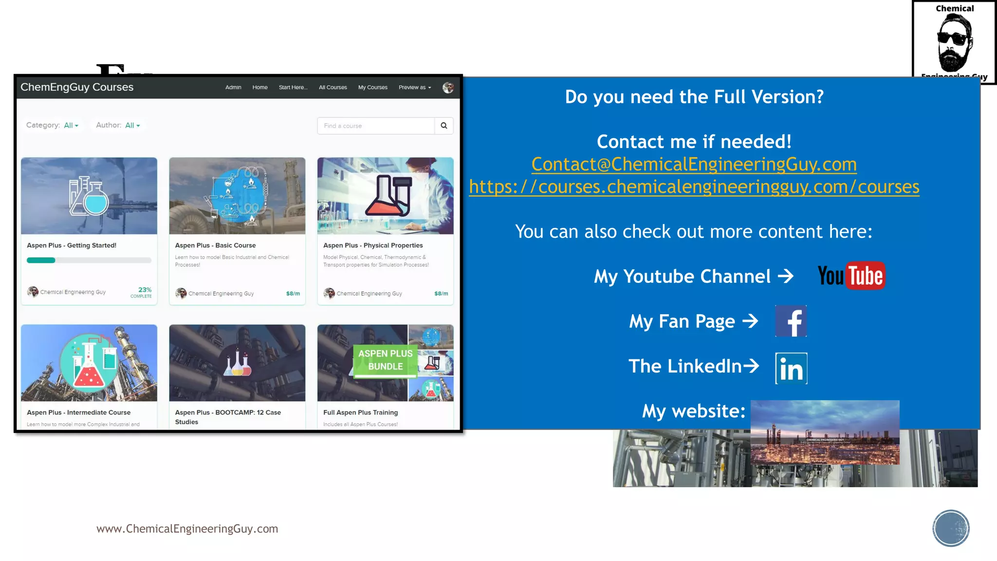 www.ChemicalEngineeringGuy.com
▪ Solution of (a) Separation of air into oxygen-rich and nitrogen-rich products by
distillation.
• The normal boiling points of O2 (183C) and N2 (195.8C) are
sufficiently different that they can be separated by
distillation, but elevated pressure and cryogenic
temperatures are required.
Do you need the Full Version?
Contact me if needed!
Contact@ChemicalEngineeringGuy.com
https://courses.chemicalengineeringguy.com/courses
You can also check out more content here:
My Youtube Channel →
My Fan Page →
The LinkedIn→
My website:
 