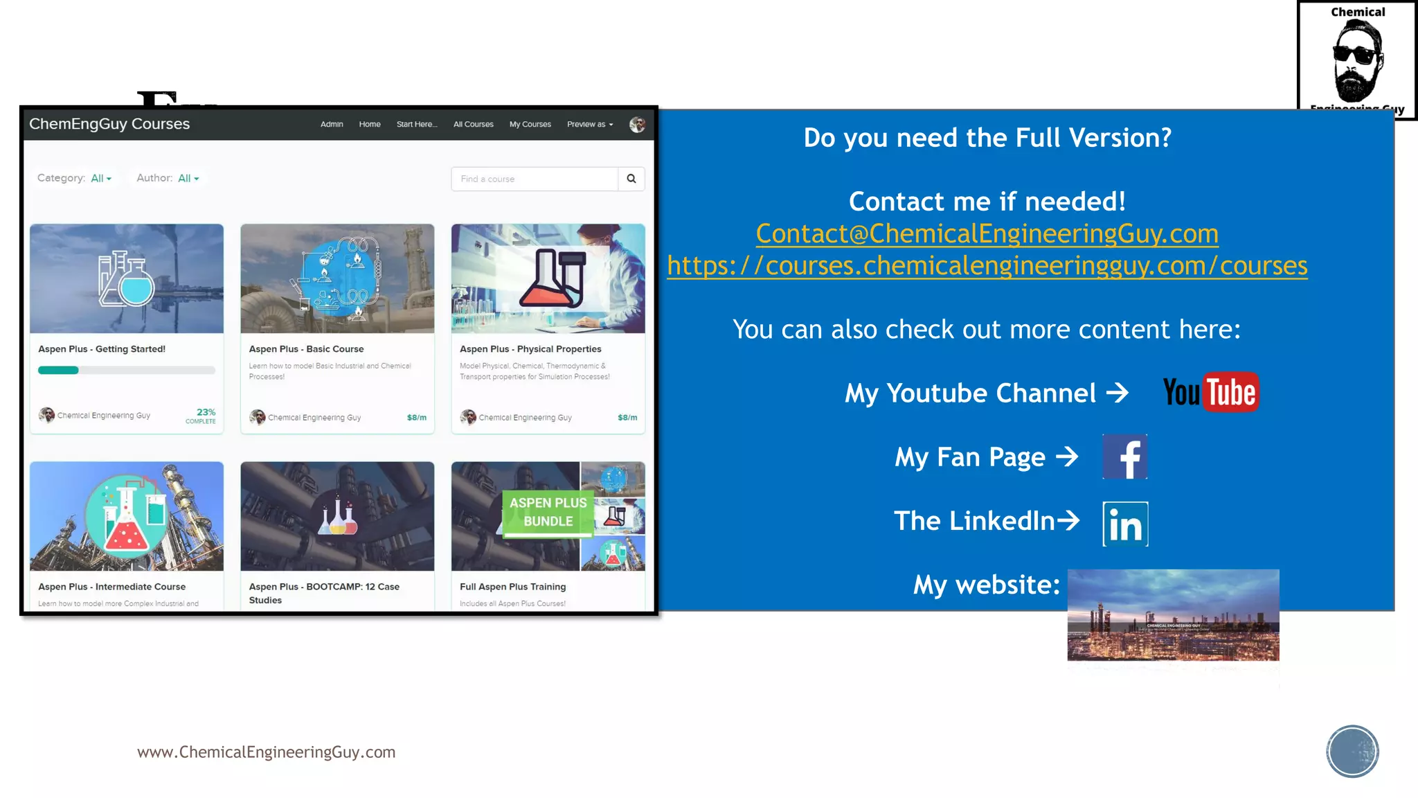 www.ChemicalEngineeringGuy.com
▪ Solution of (e) Separation of penicillin from water in a fermentation broth by
evaporation of the water.
▪ However:
▪ penicillin and most other antibiotics are heat-sensitive, so a near-ambient temperature must be
maintained.
Do you need the Full Version?
Contact me if needed!
Contact@ChemicalEngineeringGuy.com
https://courses.chemicalengineeringguy.com/courses
You can also check out more content here:
My Youtube Channel →
My Fan Page →
The LinkedIn→
My website:
 
