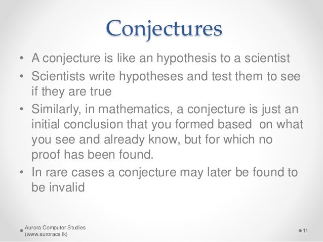 mathematics hypothesis conjecture