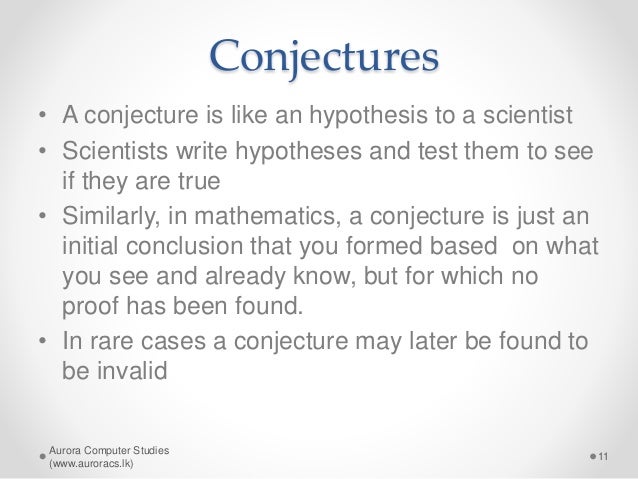 what is a hypothesis and conjecture