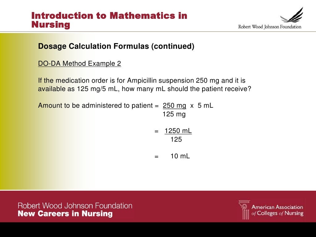 Introduction to mathematics in nursing 2012