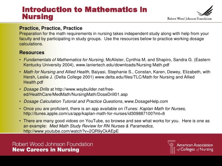 Introduction to mathematics in nursing 2012