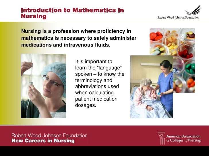 Introduction to mathematics in nursing 2012