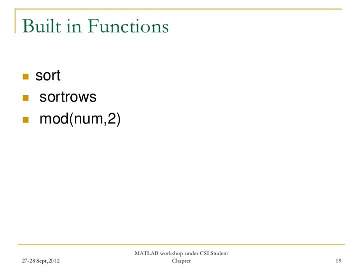 Introduction to MATLAB
