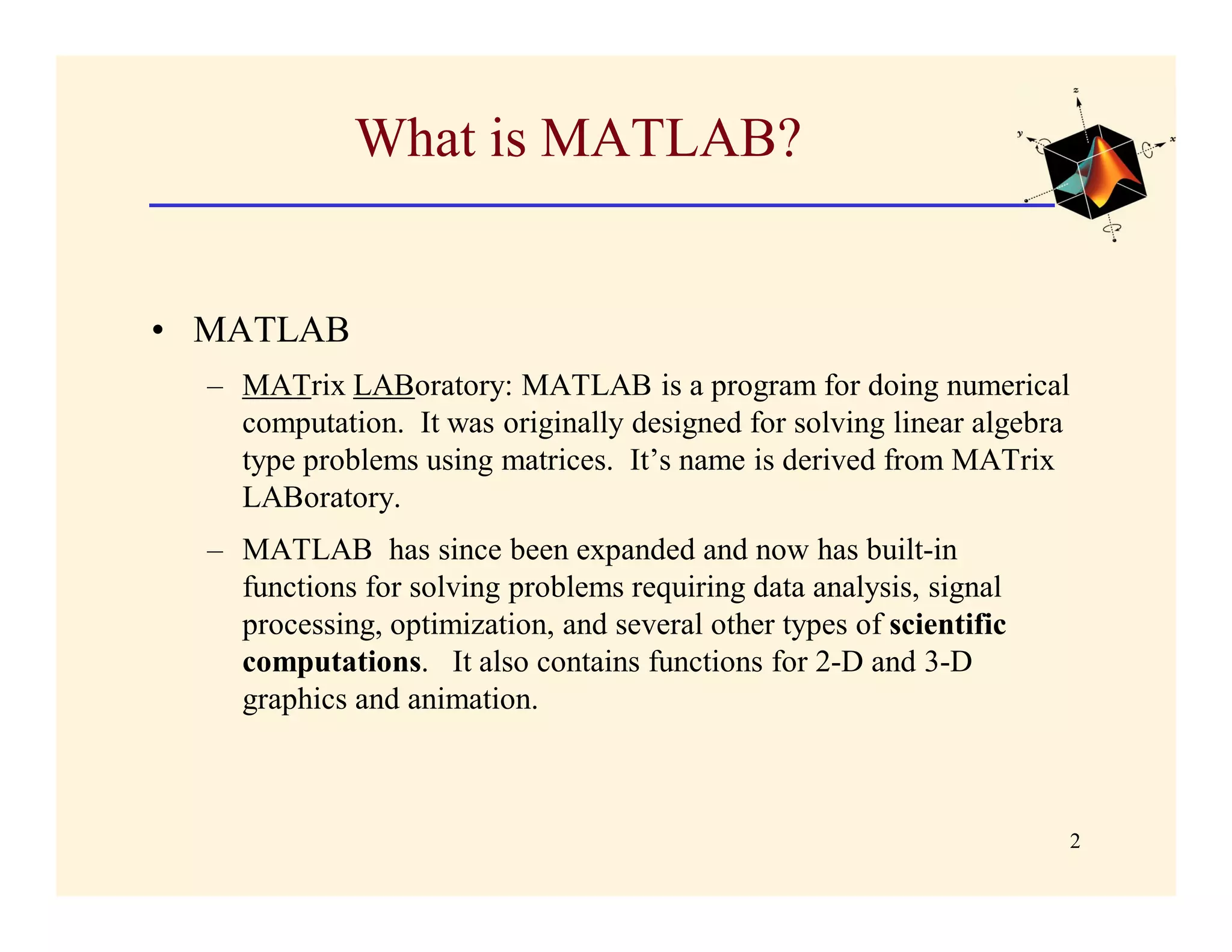 Introduction to matlab | PDF | Programming Languages | Computing