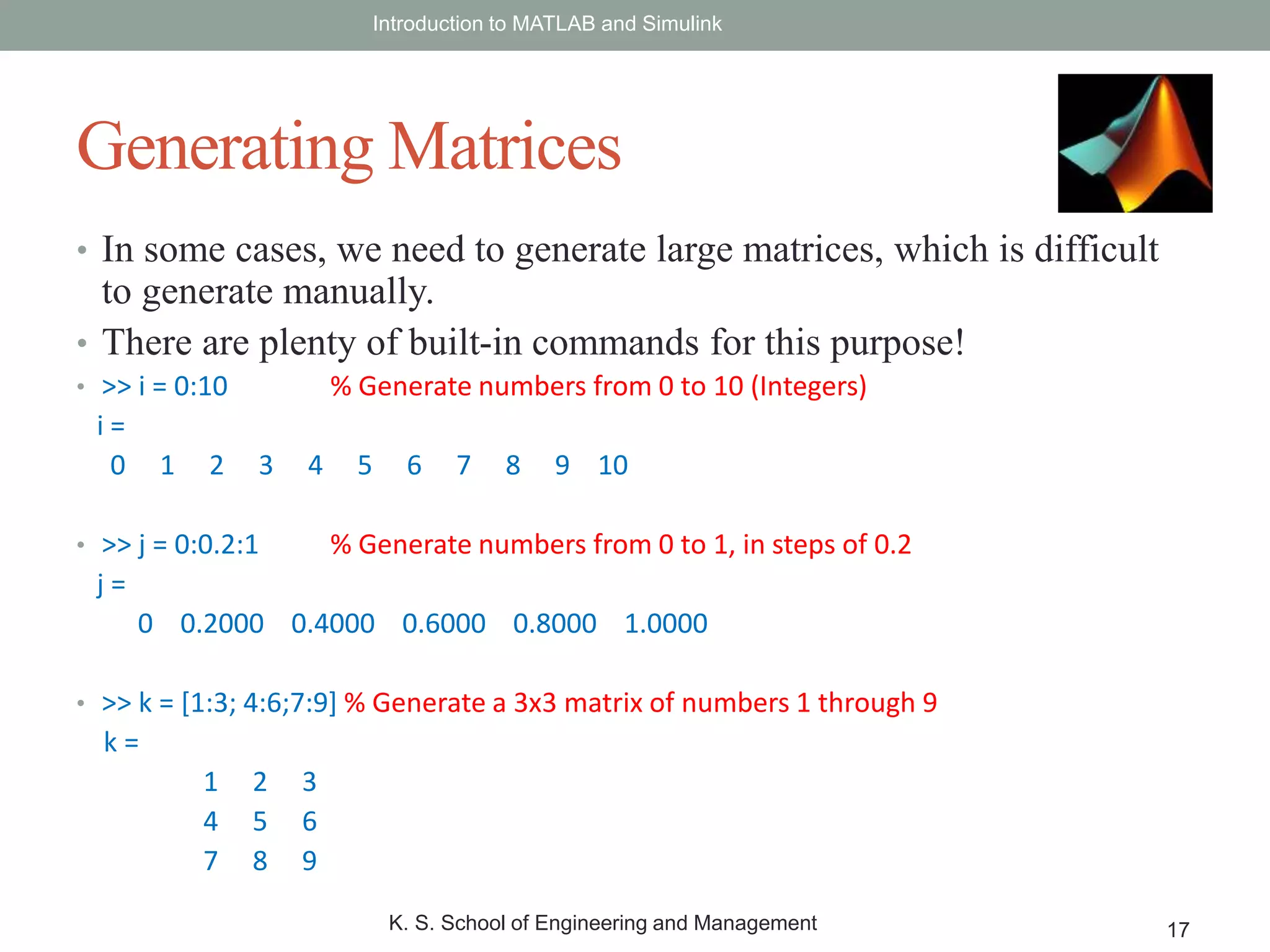 Introduction to MATLAB | PPTX