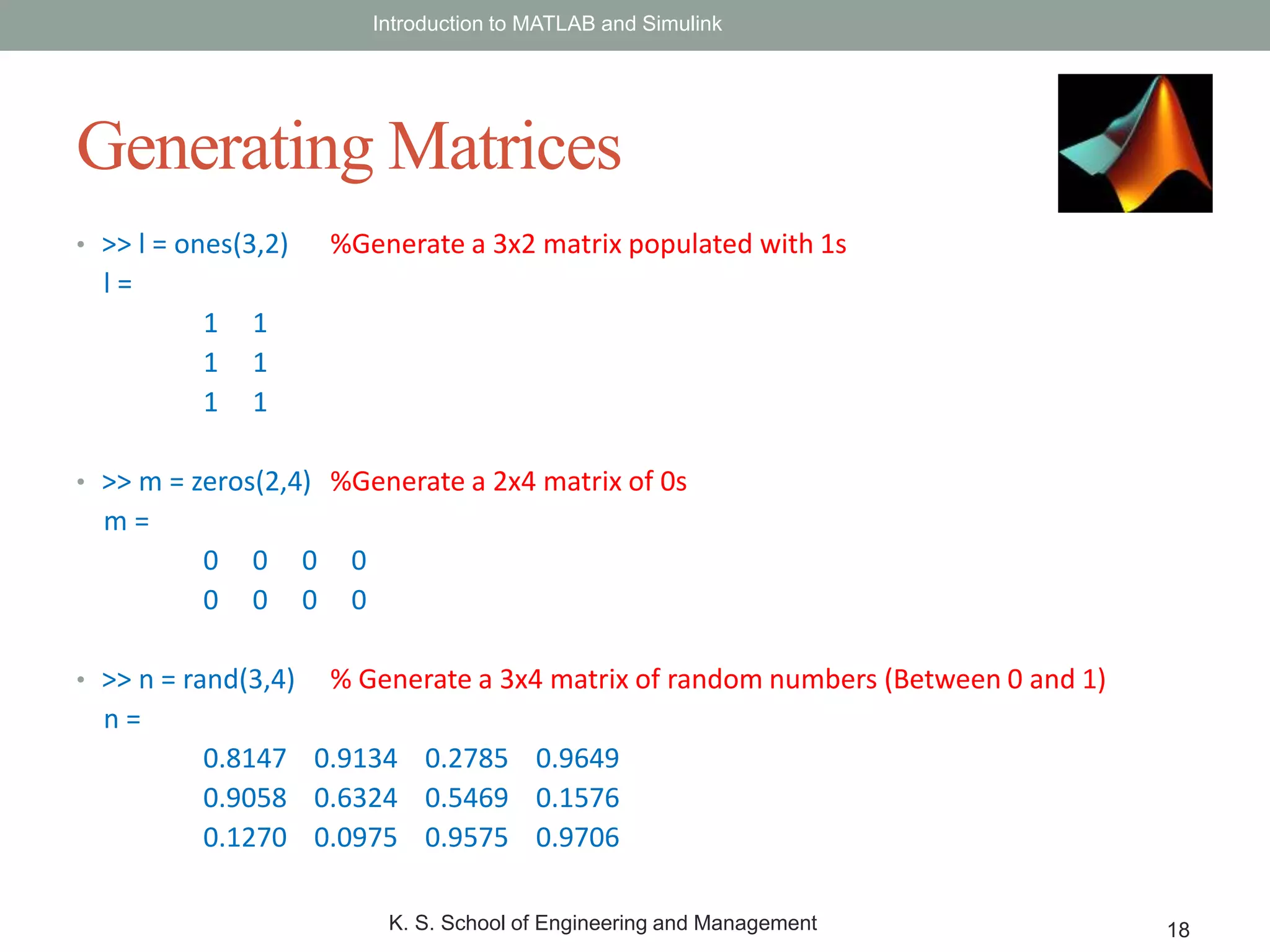 Introduction to MATLAB | PPTX