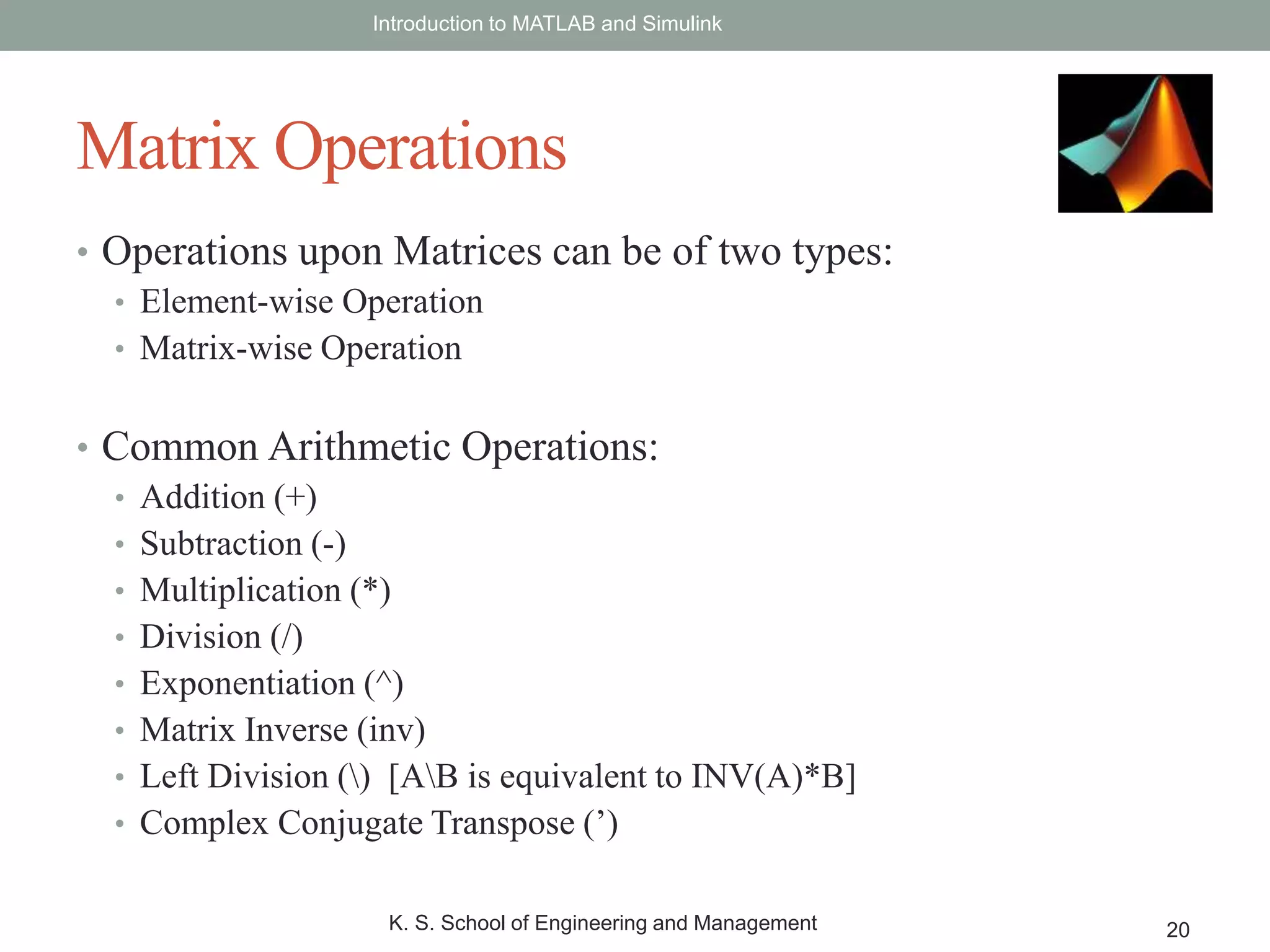 Introduction to MATLAB | PPTX