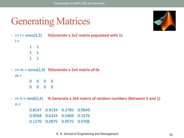 Introduction to MATLAB | PPTX