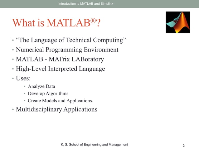 Introduction to MATLAB | PPTX