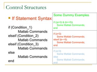 If Matlab Introduction to matlab | PPT