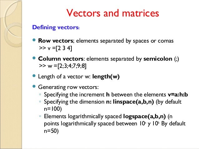 size in define matlab matrix a Introduction matlab to