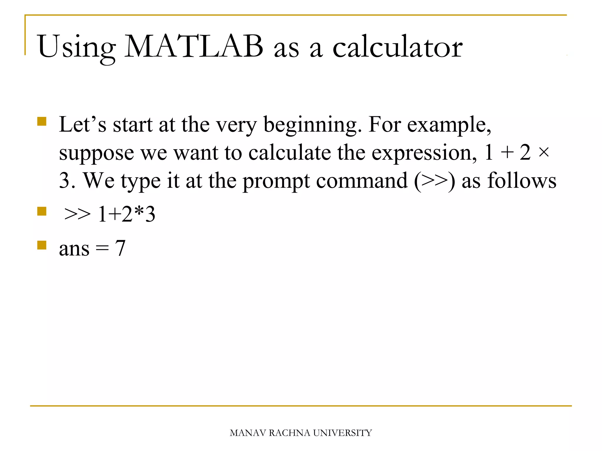 Introduction to Matlab | PPT