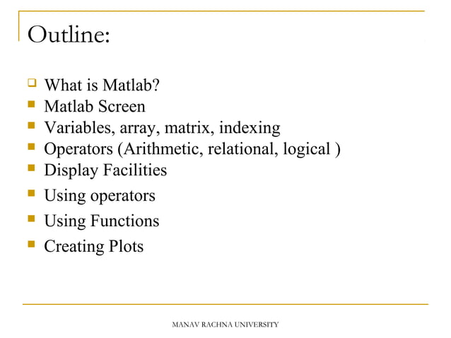 Introduction to Matlab | PPT