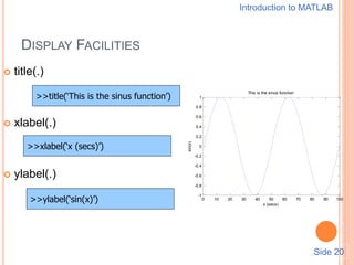 Introduction to matlab | PPTX