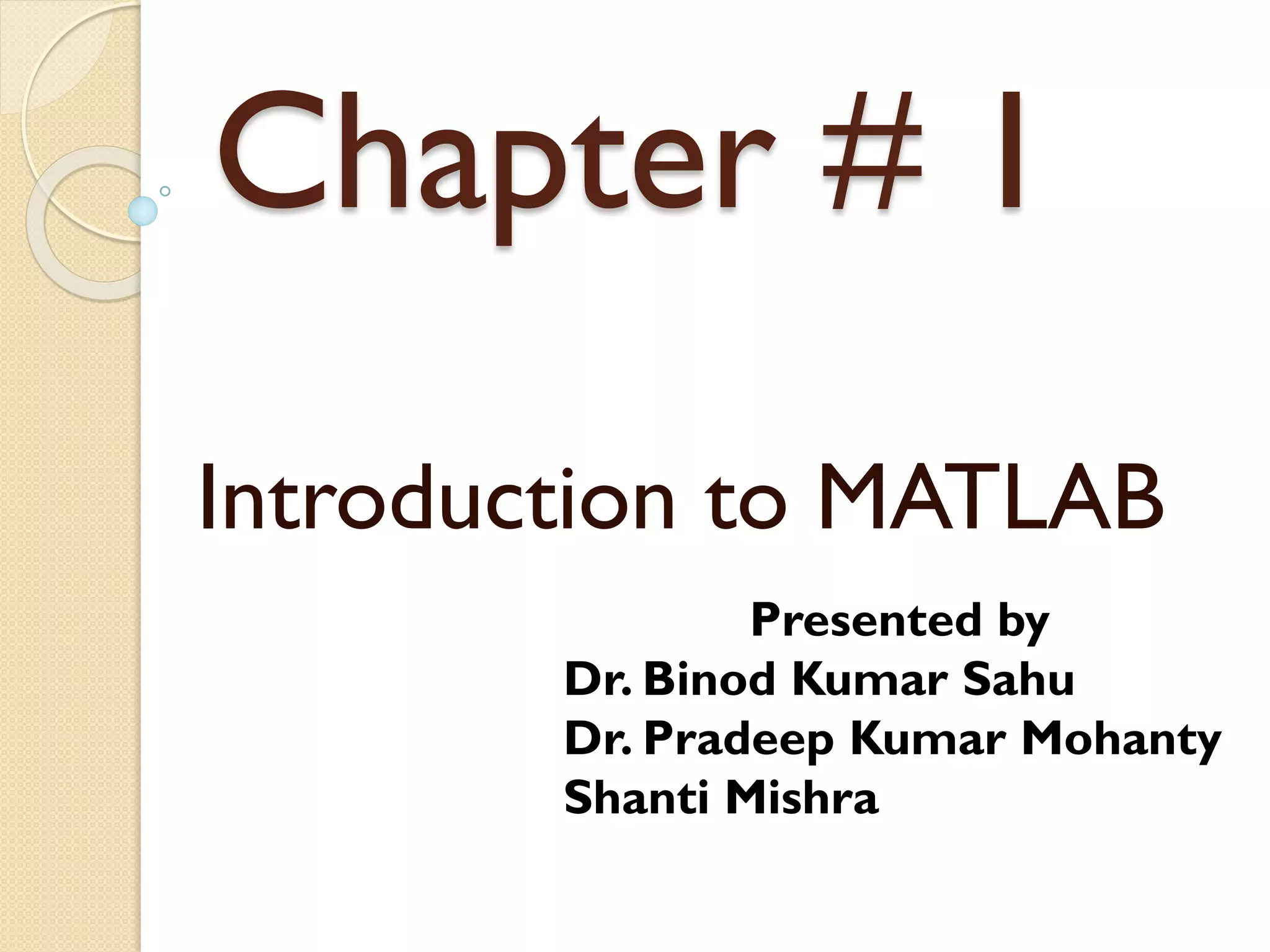 Introduction to matlab | PPT