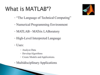 Introduction to matlab | PPTX