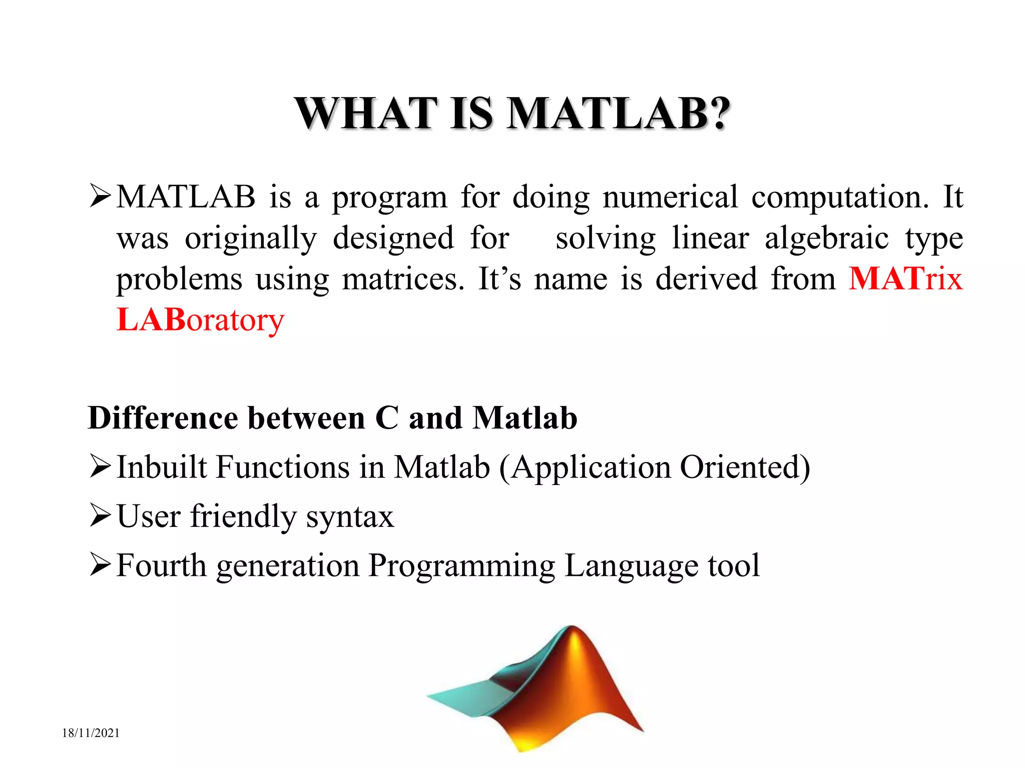 Introduction to MATLAB | PPT