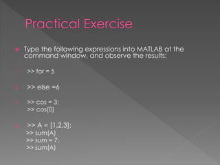 Introduction to matlab lecture 1 of 4 | PPTX