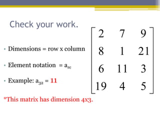 Introduction to matrices | PPTX