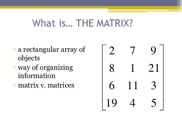 Introduction to matrices