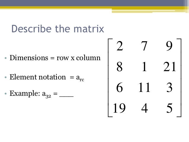 Introduction to matrices