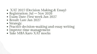 Complete guide of MBA Entrance Exam calendar 2026-2027 | PDF