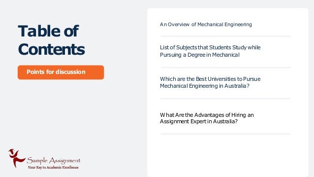 Introduction to Mechanical Engineering - Sample Assignment | PPTX