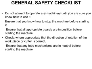 Before Using Machine Checklist Introduction to Mech MH safety.ppt