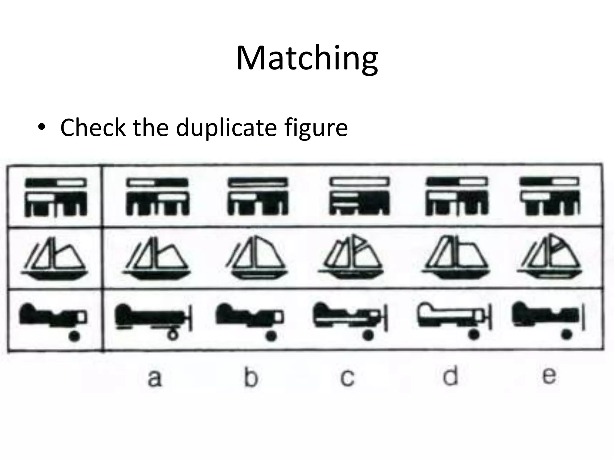 Matching
• Check the duplicate figure
 
