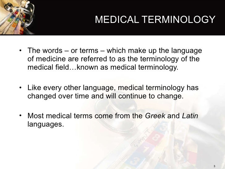 Introduction to medical terminology