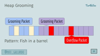 TurtleSec
@pati_gallardo
Heap Grooming
Pattern: Fish in a barrel
Grooming Packet Grooming Packet
64
Overﬂow Packet
 