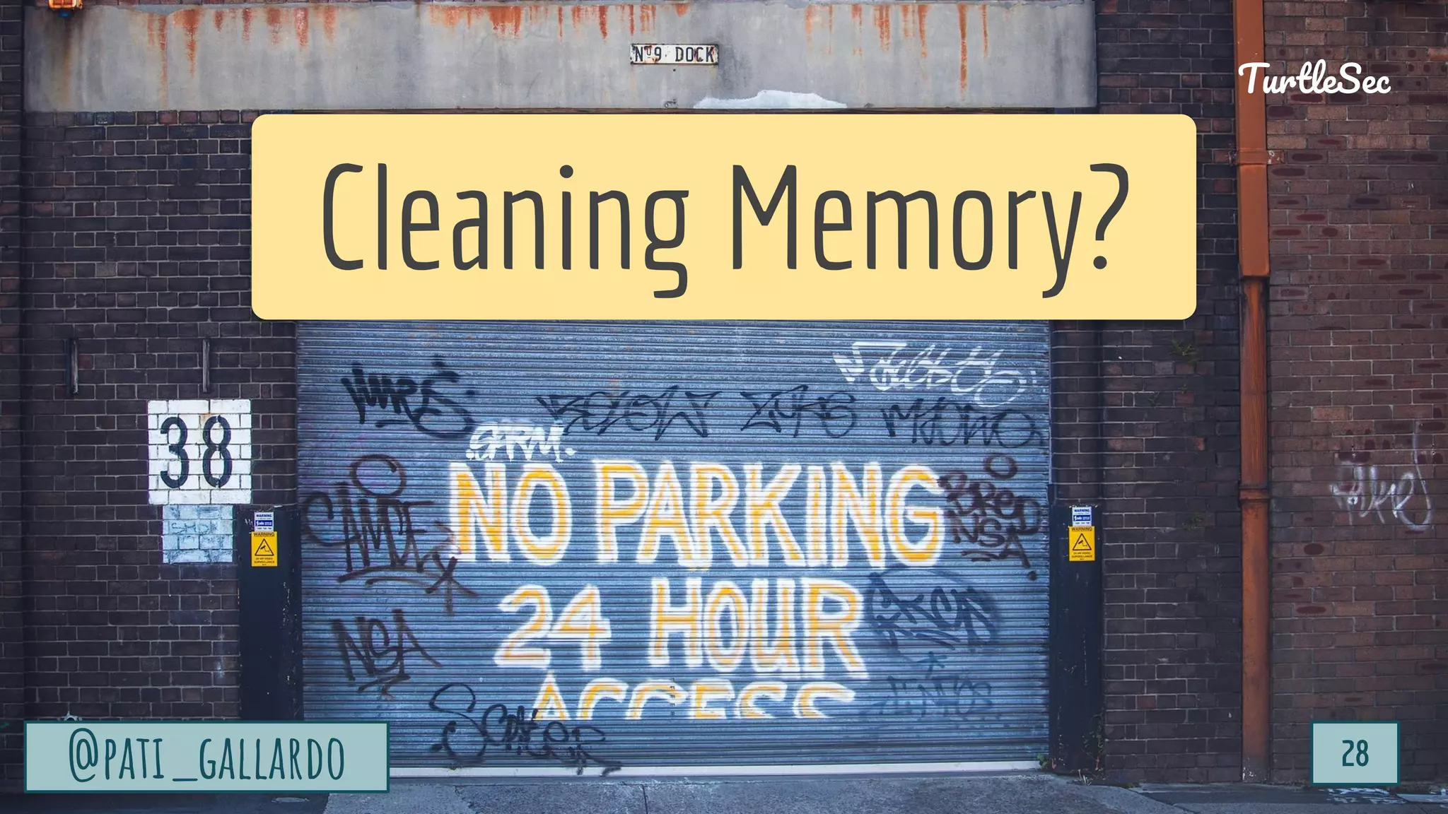 TurtleSec
@pati_gallardo 28
Cleaning Memory?
@pati_gallardo 28
TurtleSec
 