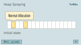 TurtleSec
@pati_gallardo 43
Normal Allocation
Heap Spraying
Initial state
 