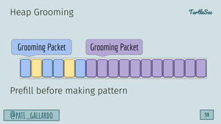 TurtleSec
@pati_gallardo 59
Heap Grooming
Grooming Packet Grooming Packet
Preﬁll before making pattern
 